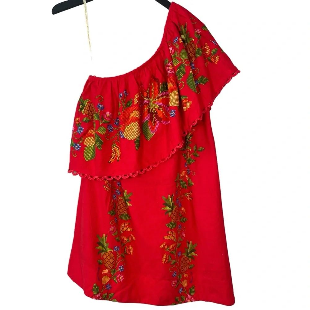 NWT Farm Rio Tropical Romance Red Mini Dress Size S - Picture 4 of 11